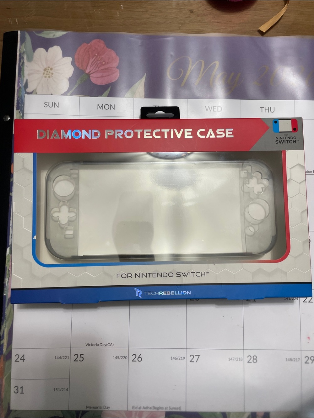 TechRebellion Clear Diamond Protective Case for Nintendo Switch - Transparent